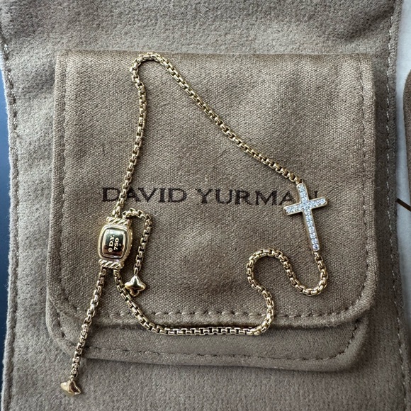 David Yurman 18K Yellow Gold with Diamonds Cross Bracelet - Picture 4 of 4